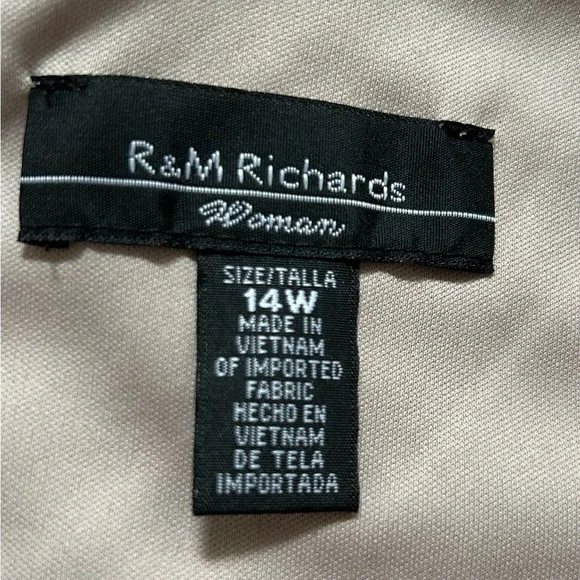 R&M Richards Asymmetrical Lace Dress in Champagne - Picture 6 of 8